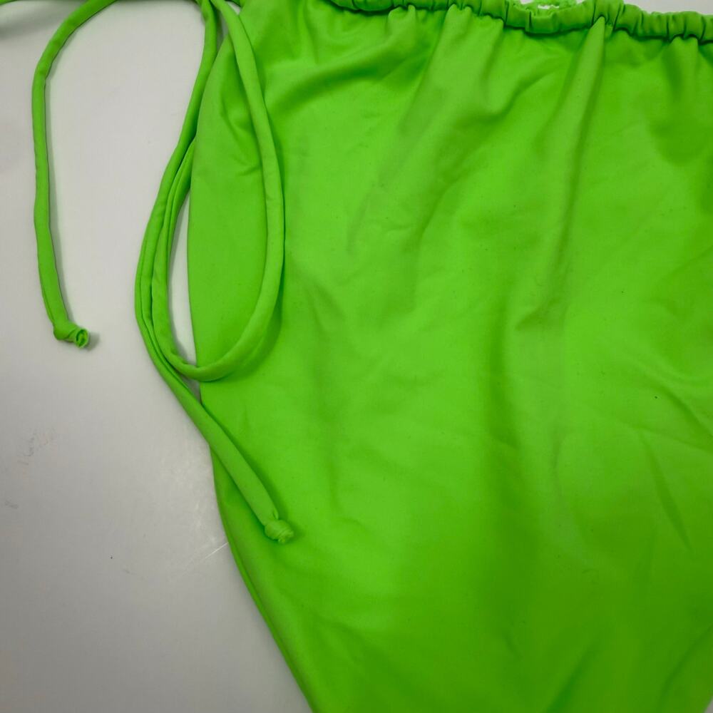 Good American Bikini Bottom Size XL Tiny Ties NWOT Neon Green High Cut Swim NEW - Picture 9 of 14